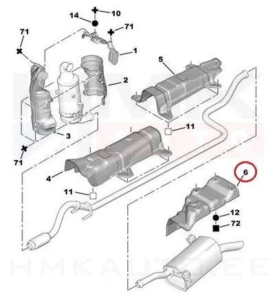 Summuti kuumaplekk OEM Citroen/Peugeot 1,6HDi - PSA  1723GJ - OE - 100% Genuine Part