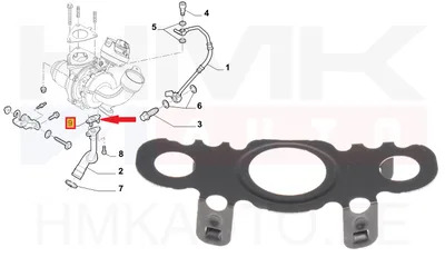 Turbo õli tagasivoolutoru tihend OEM Citroen/Peugeot - PSA  038082 - OE - 100% Genuine Part