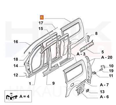 Tagatiib vasak OEM Jumpy/Expert/Scudo 2007-  L2 - FIAT  9467060788 - OE - 100% Genuine Part