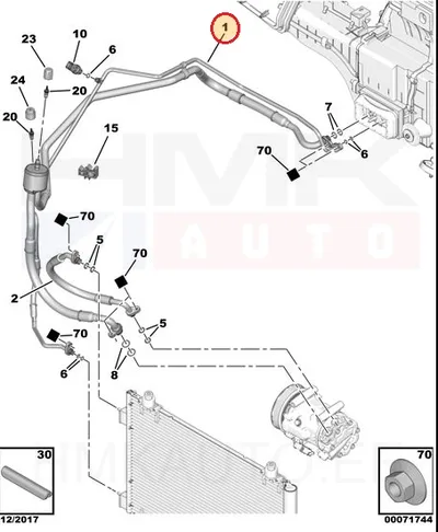A/C torude komplekt OEM Citroen Berlingo / Peugeot Partner 08- - PSA  6477D0 - OE - 100% Genuine Part