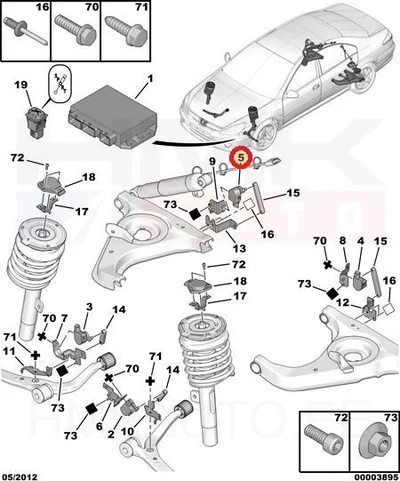 Kõrgusandur tagasillale parem OEM Peugeot 607 - PSA  5273K3 - OE - 100% Genuine Part