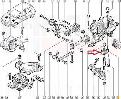 Mootoripadi vasak OEM Renault - REN  7700428935 - OE - 100% Genuine Part