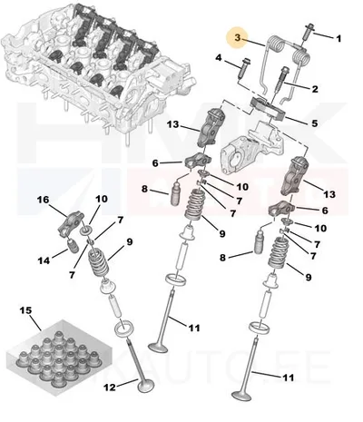 Klapitõusu vedru OEM Citroen/Peugeot 1,6VTI EP6 - PSA  091121 - OE - 100% Genuine Part