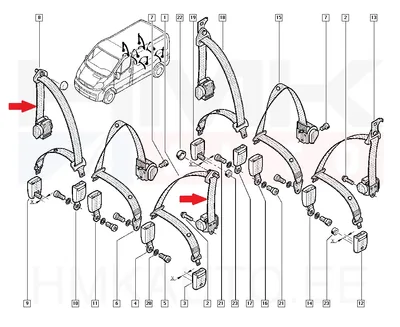 Turvavöö tagumine OEM Renault Trafic II - REN  8200696527 - OE - 100% Genuine Part
