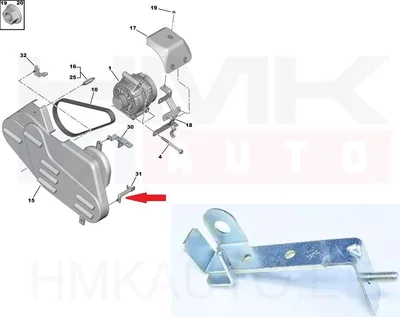 Rihmakatte kinnituskronstein OEM Jumper/Boxer 2,2HDi - PSA  1606275580 - OE - 100% Genuine Part
