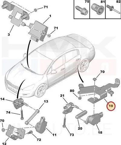 Kõrgusanduri kandur tagumine OEM Citroen C5, C6/ Peugeot 508 - PSA  5273L3 - OE - 100% Genuine Part