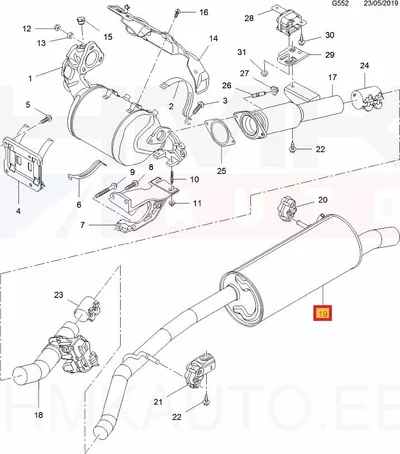 Summuti tagaosa OEM Renault Trafic 2014- - REN  200107729R - OE - 100% Genuine Part