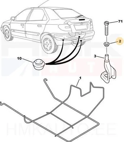 Varuratta kinnituse seib OEM Berlingo/Partner/Xsara - PSA  761589 - OE - 100% Genuine Part