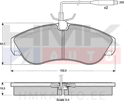 Piduriklotside komplekt eesmine Jumper/Boxer/Ducato 94-01 16"ratas - KF0968