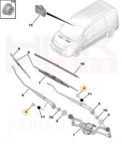 Klaasipühkija varre mutri kate OEM Expert/Jumpy - PSA  6405GG - OE - 100% Genuine Part