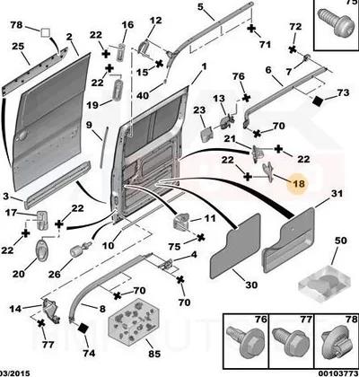 Liugukse suunaja tagumine OEM Jumpy/Expert/Scudo 07- - PSA  904672 - OE - 100% Genuine Part