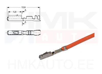Juhe klemmiga , kaabel: 0,75 mm²(18AWG), klemm 0,6x0,6mm - 51277207