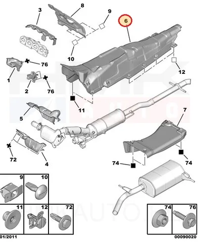 Summuti kuumaplekk OEM Peugeot 508 - PSA  1723LK - OE - 100% Genuine Part