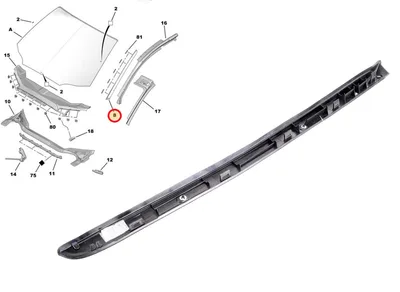 Esiklaasi küljeliist vasak OEM Citroen C5 08- - PSA  8120AC - OE - 100% Genuine Part
