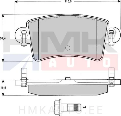 Piduriklotside komplekt tagumine Renault Master/Opel Movano - QP5366