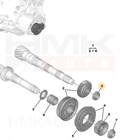 Käigukasti võlli mutter OEM Citroen/Peugeot BE4 - PSA  230459 - OE - 100% Genuine Part