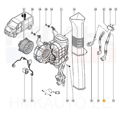 A/C toru tagumine, madalsurve OEM Renault Trafic II - REN  7701058805 - OE - 100% Genuine Part