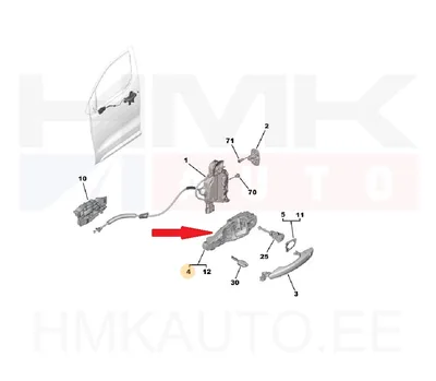 Ukselingi alusraam, esiuks parem/liuguks vasak OEM Citroen/Peugeot - PSA  9109E3 - OE - 100% Genuine Part