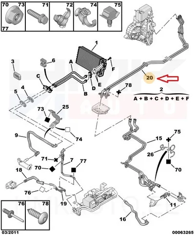 Jahutusvedeliku torud OEM Jumpy/Expert/Scudo 2007- L2 - PSA  6466NN - OE - 100% Genuine Part