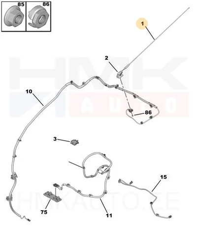 Antenni vars OEM Citroen Berlingo/Peugeot Rifter 2018- - PSA  9828782580 - OE - 100% Genuine Part