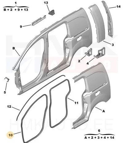 Esiukse tihend OEM Partner/Berlingo III 2008- - PSA  1678182980 - OE - 100% Genuine Part