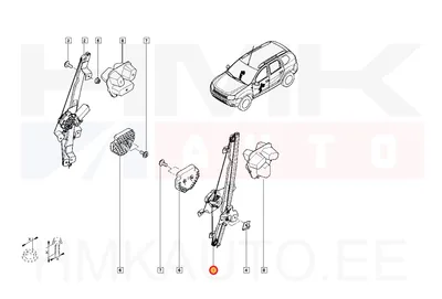 Klaasitõstuk eesmine vasak (elektriline, koos mootoriga) OEM Dacia - REN  807210751R - OE - 100% Genuine Part