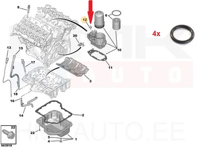 Õlijahuti tihend OEM Citroen/Peugeot 2,7HDi - PSA  198171 - OE - 100% Genuine Part