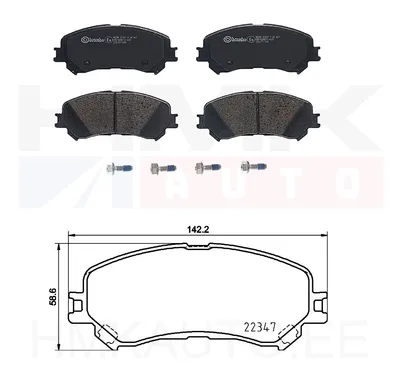 Piduriklotside komplekt eesmine Renault Talisman, Espace V, Megane IV, Scenic IV - GDB2152