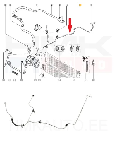 A/C toru, kõrgsurve OEM Renault Megane III - REN  924400009R - OE - 100% Genuine Part