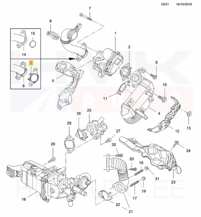 EGR klapi tihend OEM Renault 1,6DCI - REN  147227589R - OE - 100% Genuine Part