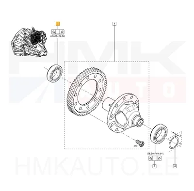 Käigukasti laager (diferentsiaal parem) 45x75x19,6 OEM Renault - REN  8200914516 - OE - 100% Genuine Part