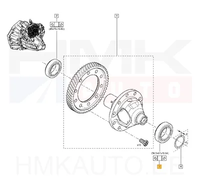 Käigukasti laager (diferentsiaal vasak) 38,5x67x16,64 OEM Renault - REN  8200914499 - OE - 100% Genuine Part