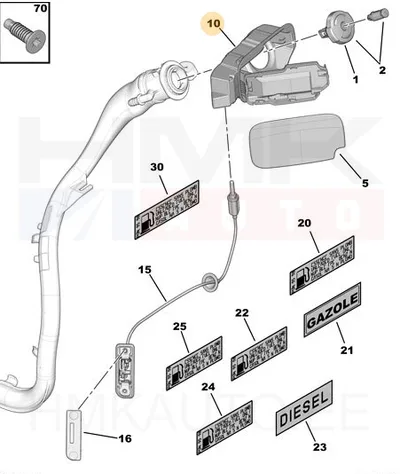Kütuse täiteava korpus OEM Partner/Berlingo 2012- - PSA  1679971980 - OE - 100% Genuine Part