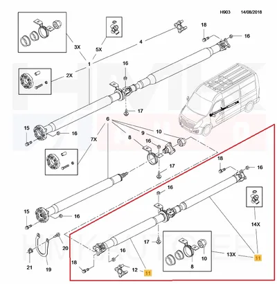 Kardaan OEM Renault Master RWD L3 2010- - REN  8200987033 - OE - 100% Genuine Part