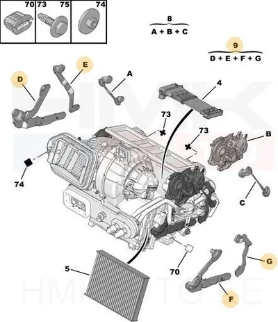 Soojendusahju remontkomplekt OEM Peugeot 508 - PSA  6479H7 - OE - 100% Genuine Part