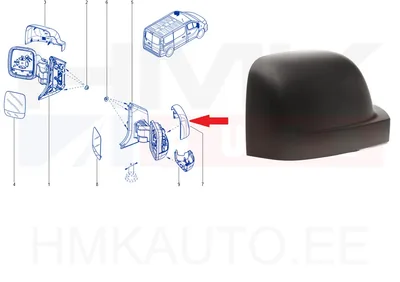 Uksepeegli korpus parem OEM Renault Trafic 2014-  ülemine must - REN  963745863R - OE - 100% Genuine Part