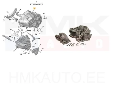 Käigukasti korpus (sidurikoda) OEM Jumper/Boxer 2,0-2,2HDI *DW10-DW12 mootorid - PSA  1613424980 - OE - 100% Genuine Part