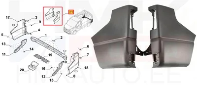 Tagastange nurkade komplekt (V&P) OEM Renault Trafic 2014- - REN  850A85171R - OE - 100% Genuine Part