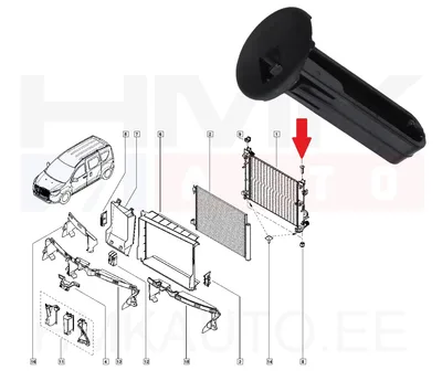 Jahutusradiaatori fikseerimistihvt OEM Renault/Dacia - REN  214450001R - OE - 100% Genuine Part
