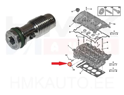Õlirõhu klapp plokikaanes OEM Citroen/Peugeot 1,6 EP-mootorid - PSA  023522 - OE - 100% Genuine Part