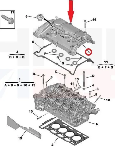 Klapikambri kaas OEM Citroen/Peugeot 1,6 EP6FADTX - PSA  9818425480 - OE - 100% Genuine Part