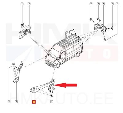 Kapoti hing vasak OEM Renault Master 2019- - REN  654012161R - OE - 100% Genuine Part