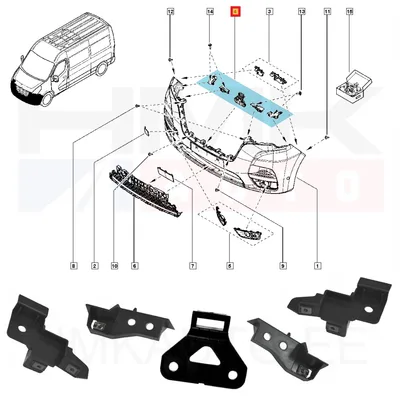 Esistange kinnituskomplekt OEM Renault Master 2019- - REN  622900905R - OE - 100% Genuine Part