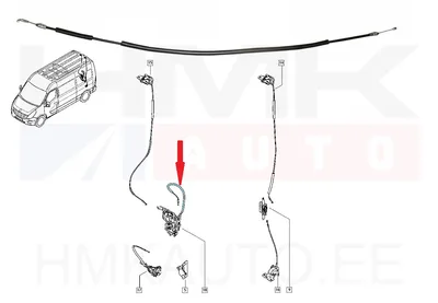 Ukselukusti tross tagauksele, keskmine parem Renault Master 2010- - LWB 91 - Tech-France