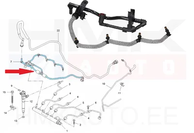 Pihustite tagasivoolutoru OEM Renault 1,6BlueDCI (92,107kW) - REN  166711575R - OE - 100% Genuine Part