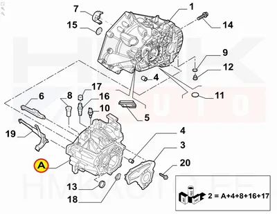 Käigukasti korpus tagumine OEM Jumper/Boxer/Ducato MLGU6 / MLGU14 k.kast - FIAT  9402206268 - OE - 100% Genuine Part