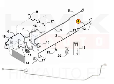 A/C toru tagumine, kõrgsurve OEM Renault Trafic III 2014-  (R1234yf) - REN  924621044R - OE - 100% Genuine Part