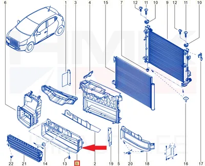 Jahutusradiaatori tuulesuunaja OEM Renault Clio IV  (ilma A/C-ta) - REN  214996296R - OE - 100% Genuine Part