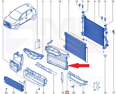 Jahutusradiaatori tuulesuunaja OEM Renault Clio IV - REN  215592894R - OE - 100% Genuine Part