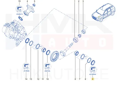 Veovõlli tihend vasak OEM Renault - REN  331117564R - OE - 100% Genuine Part